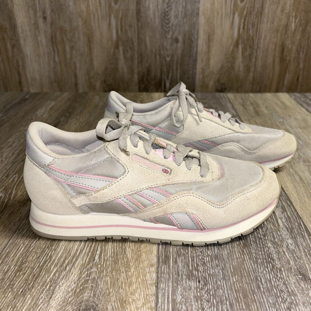 Reebok Classic Suede Mesh Women’s US Size 8 Beige Light Pink Sneaker Shoes